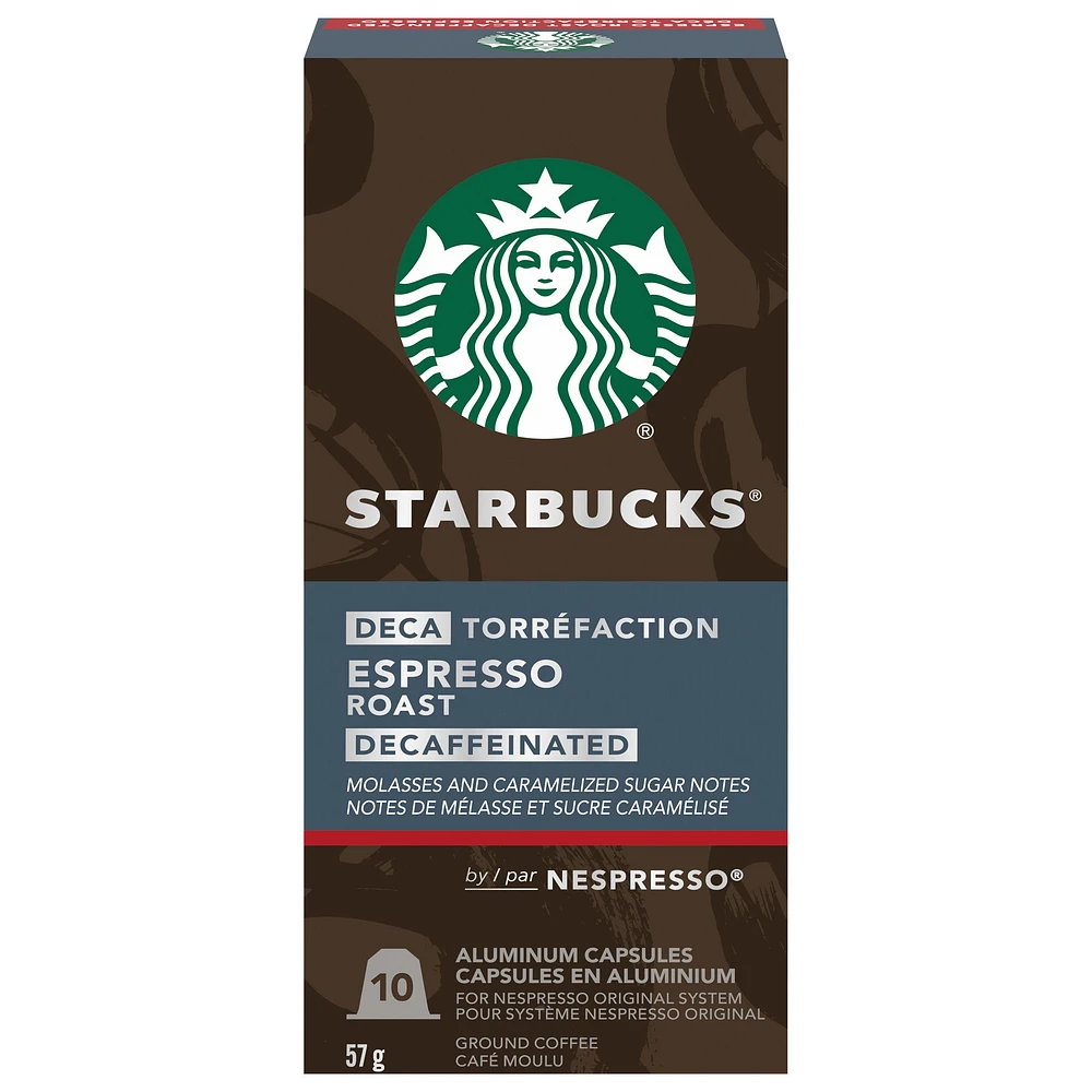 Capsules Starbucks® torréfaction Espresso Déca pour Nespresso® Original