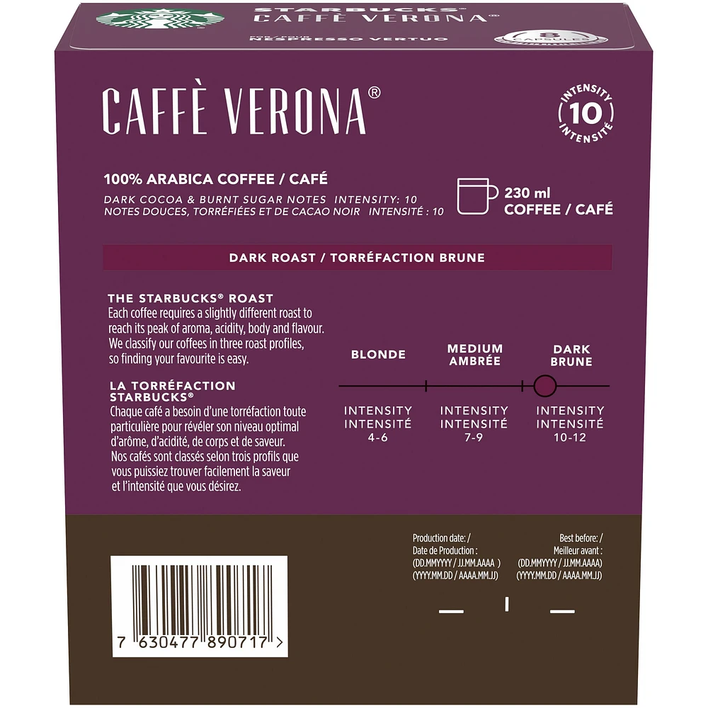 Capsules Starbucks® Caffè Verona® pour Nespresso® Vertuo