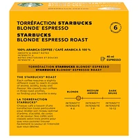 Starbucks® Blonde Espresso Roast Capsules for Nespresso® Vertuo