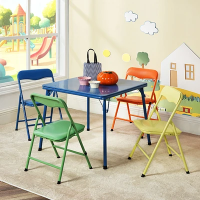 Kids Folding Table and Chairs, Set of 5 – Multicolour