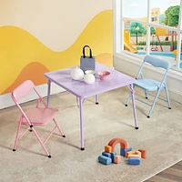 Ensemble de table et chaises pliables pour enfants, ensemble de 3 - Pastel