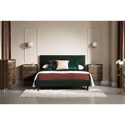 Hype Queen Upholstered Complete Platform Bed Green by South Shore Furniture