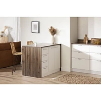 Îlot de cuisine Myro avec rangement en noyer et blanc par South Shore Furniture