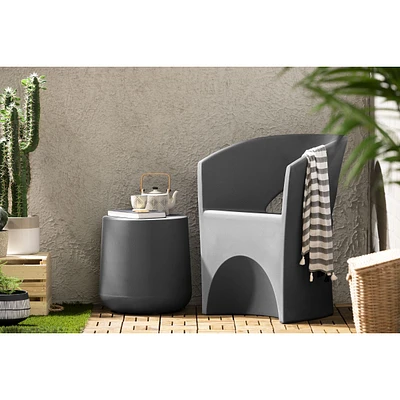 Dalya Round Outdoor Side Table Dark Grey by South Shore Furniture