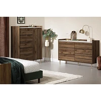 Hype 6-Drawer Double Dresser Natural Walnut and Faux Carrara Marble by South Shore Furniture