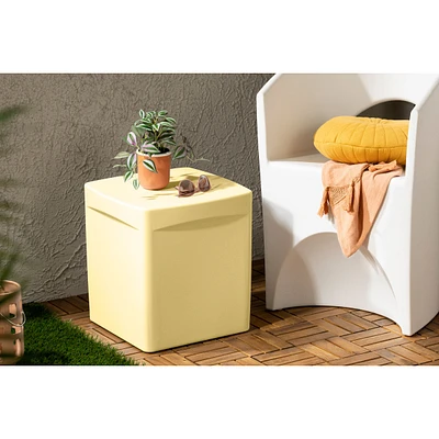 Dalya Square Square Outdoor Side Table Light Yellow by South Shore Furniture