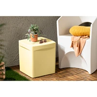 Dalya Square Square Outdoor Side Table Light Yellow by South Shore Furniture