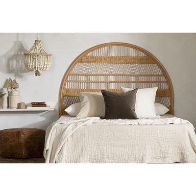 Balka Queen Rattan Wall-Mounted Headboard in Rattan by South Shore Furniture