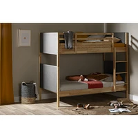 South Shore Furniture Bebble Twin Upholstered Bunk Bed - Natural and Gray