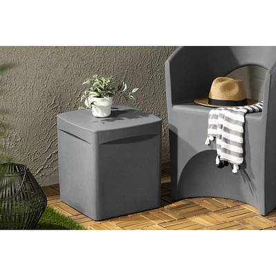 Dalya Square Square Outdoor Side Table Dark Grey by South Shore Furniture