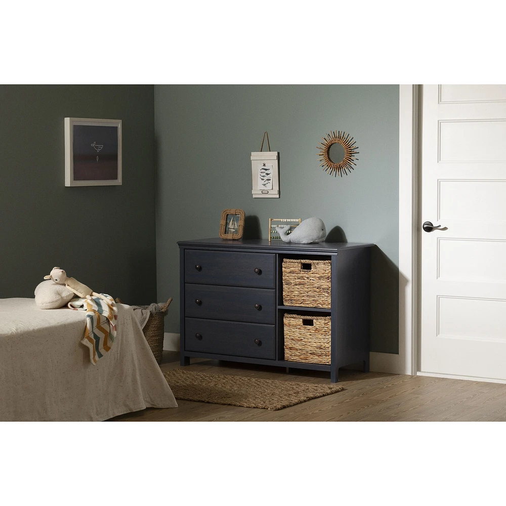 Cotton Candy 3-Drawer Dresser with Storage Baskets by South Shore Furniture