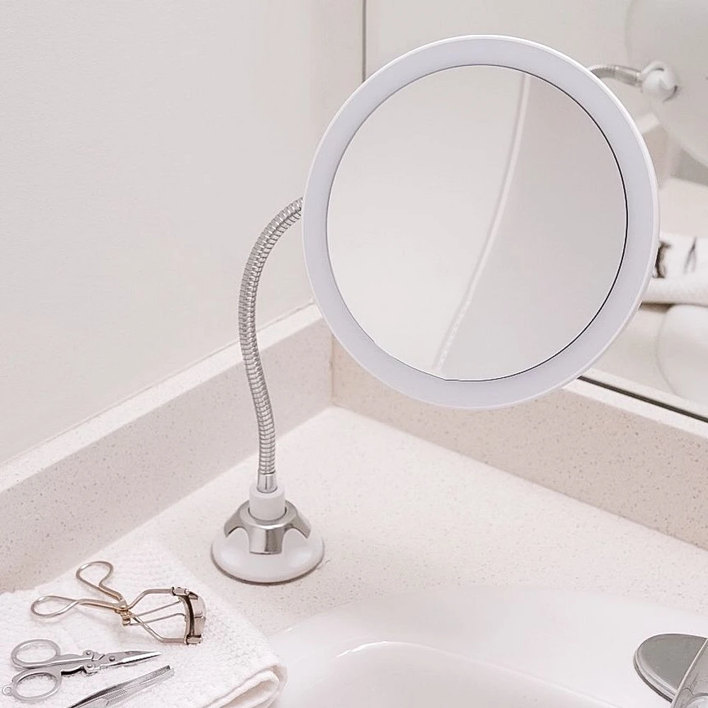 Super Suction Gooseneck LED Vanity Mirror