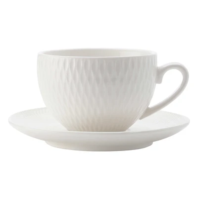 Demi tasse & soucoupe 90 ml « Diamond Round » par Maxwell & Williams