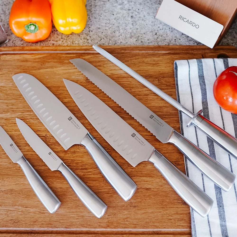 8-Piece Ricardo Knife Set with Rotating Block