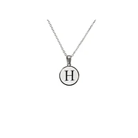 Collier initiale en acier inoxydable « H » avec incrustation de nacre par Luenzo