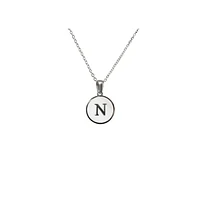 Collier initiale en acier inoxydable « N » avec incrustation de nacre par Luenzo