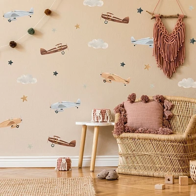 Vintage plane wall decals