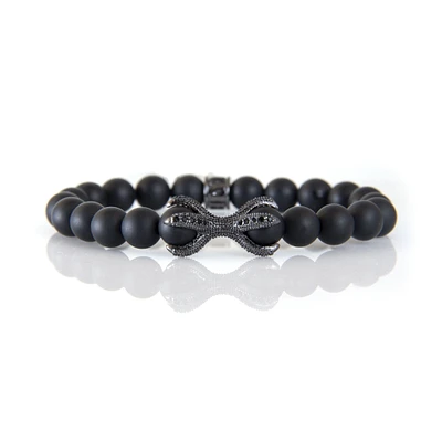 Bracelet onyx noir avec griffes noires par Luenzo