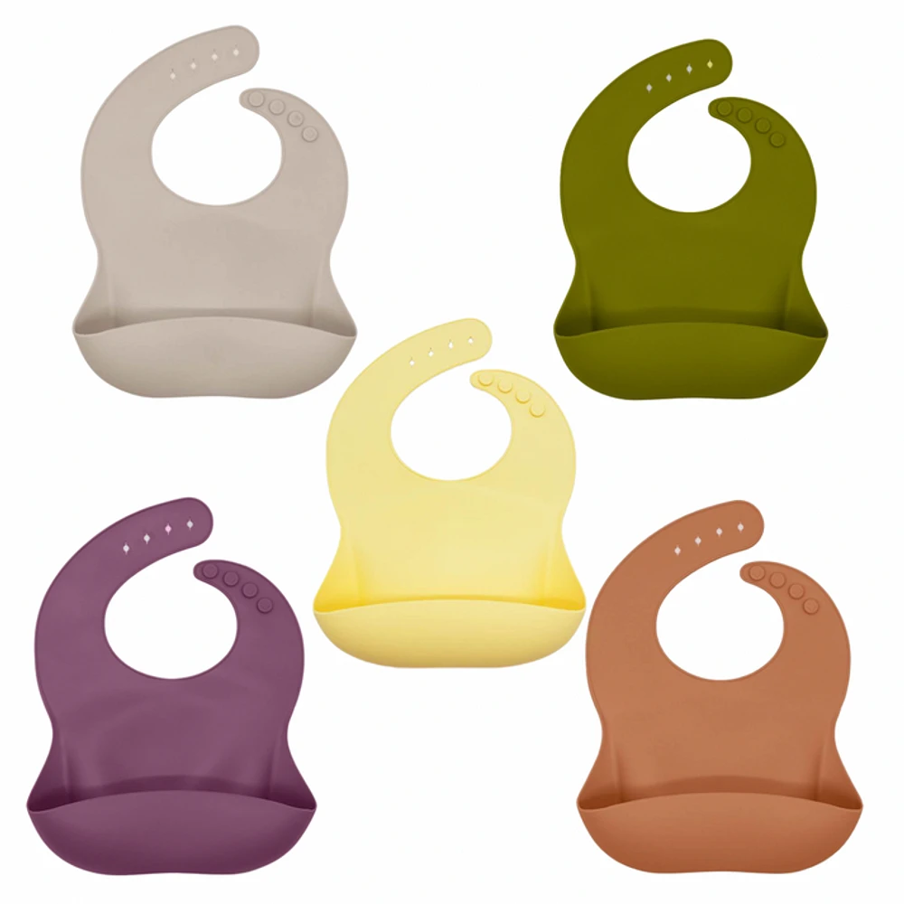 Set of 5 Silicone Bibs for Baby by Beba