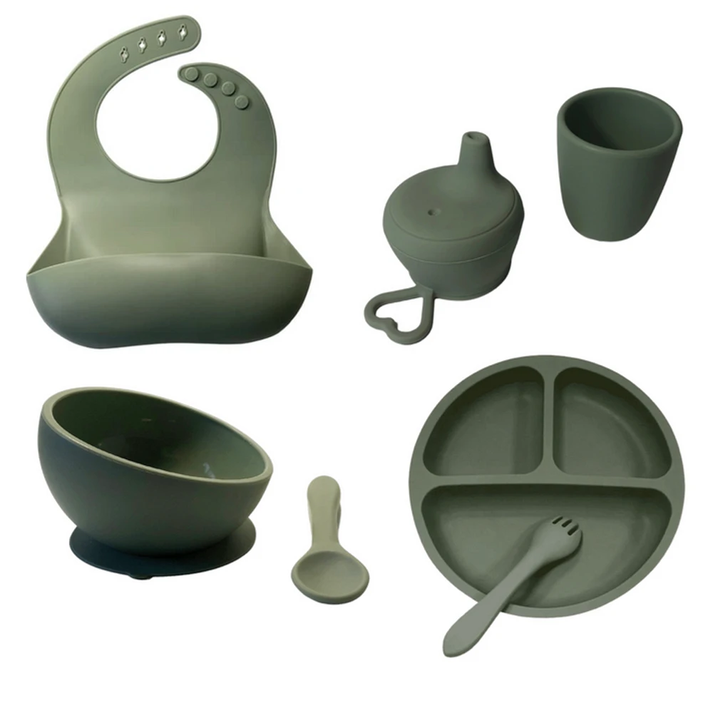 Nala Toddler Full Dinnerware Set - Sage by Beba
