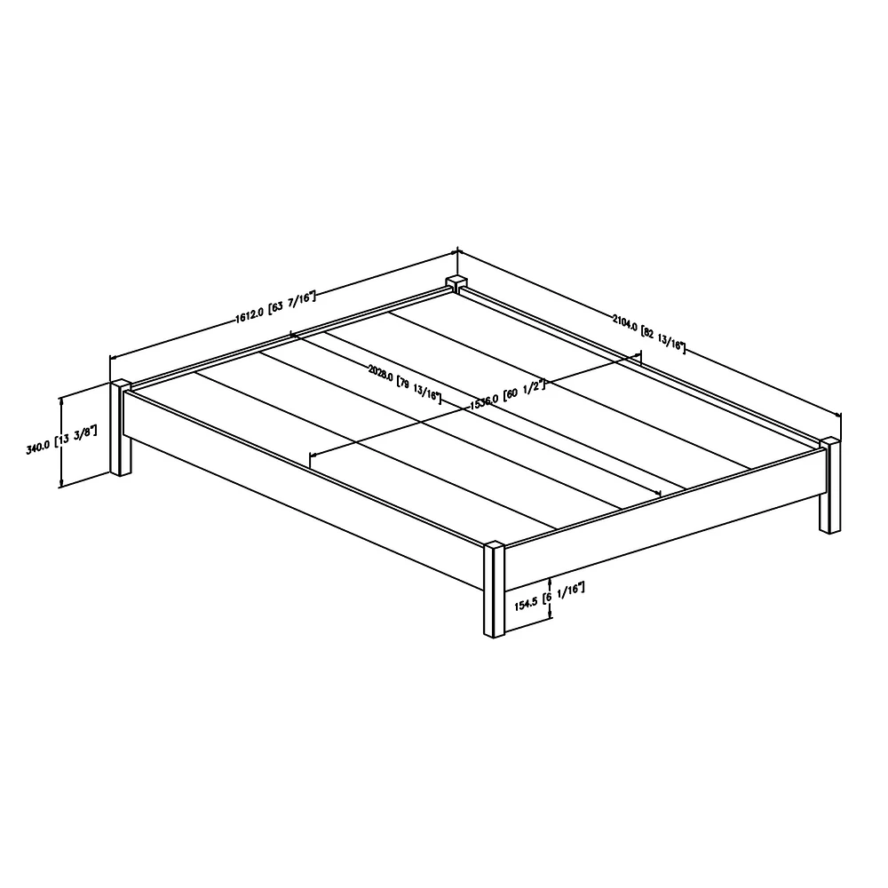 Munich Rustic Style Queen Weathered Oak Platform Bed by South Shore Furniture