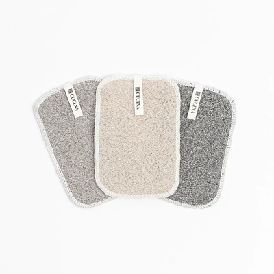 Dish Scrubber, 3 Pieces - Grey