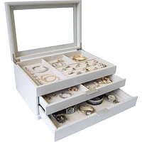 Mele and Co Misty Oceanside Wooden Jewellery Box - Grey