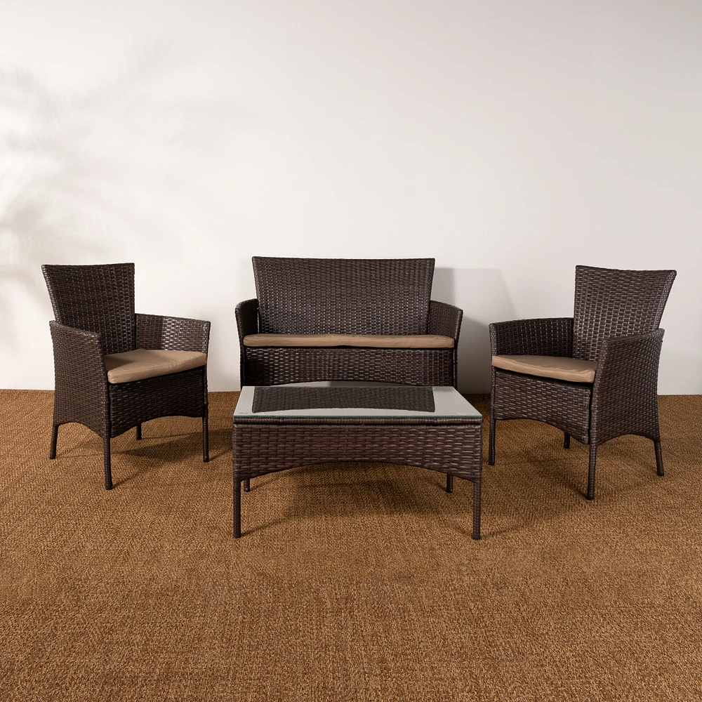 Brielle Patio Set, 4-Piece - Brown