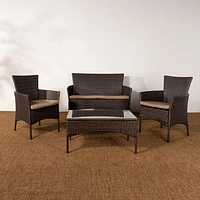 Brielle Patio Set, 4-Piece - Brown