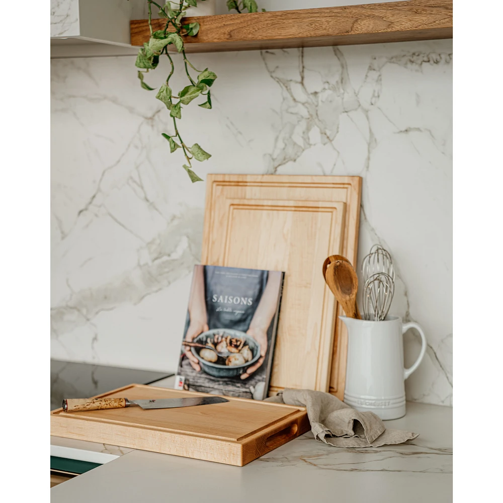 Thick Maple Cutting Board with Indented Handles