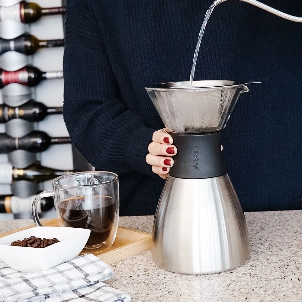 Stainless Thermal Carafe 1L & Pour Over Brewer by Asobu