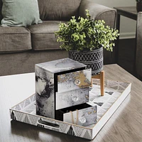 Mele and Co Maura Jewellery Box - Mirrored/Marbled Metalic 