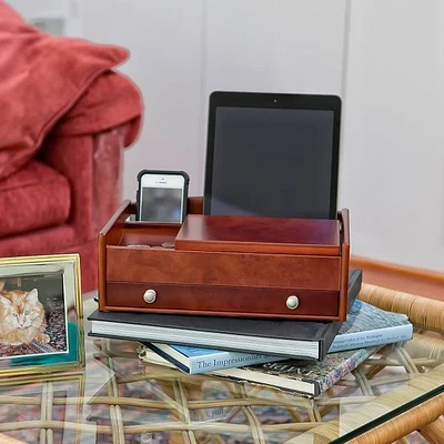 Mele and Co Davin Wooden Dresser Top Valet - Burlwood Walnut