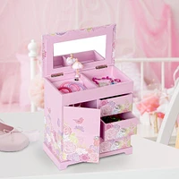 Mele and Co Pearl Musical Ballerina Jewellery Box - Pink