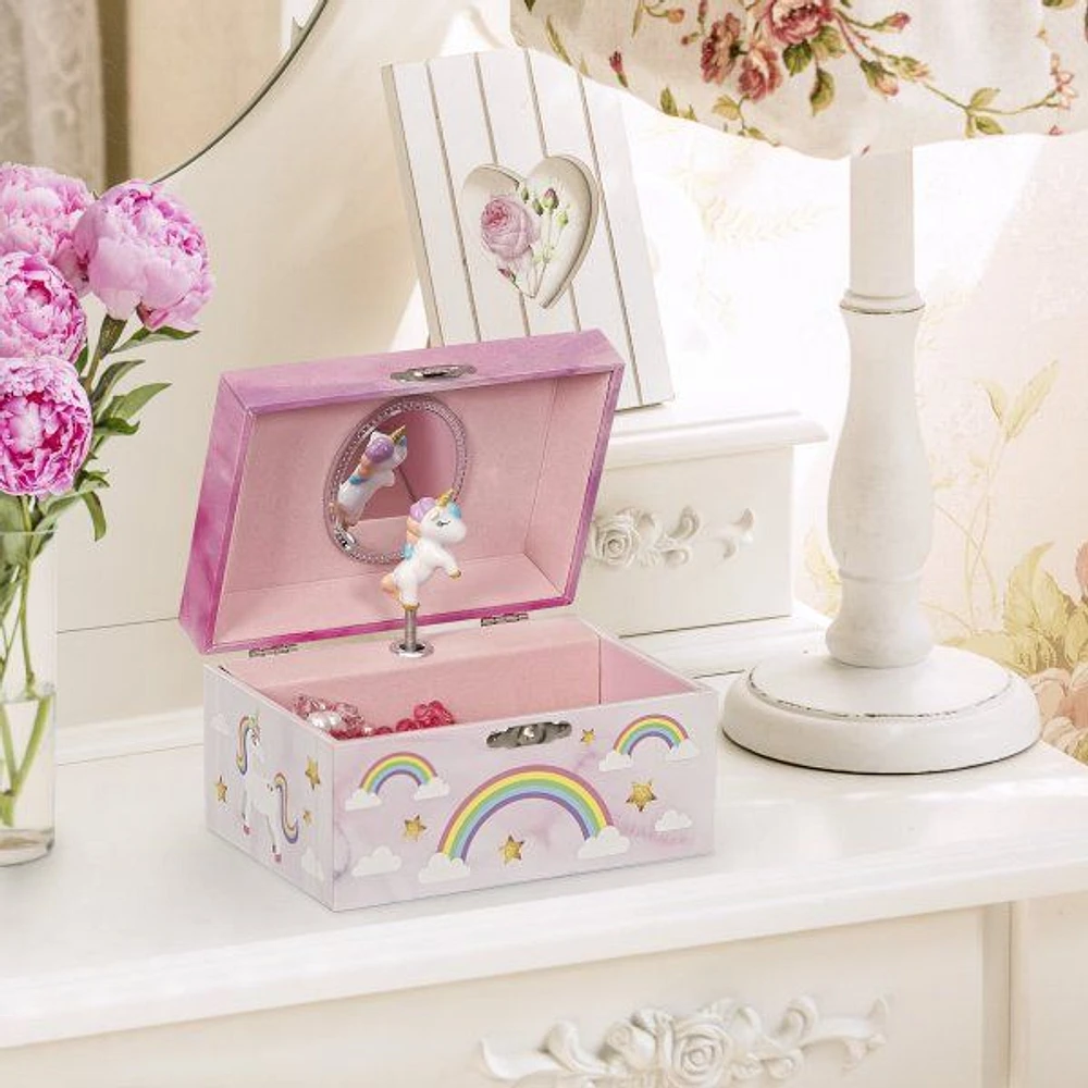 Mele and Co Skylar Musical Unicorn Jewellery Box - Pink