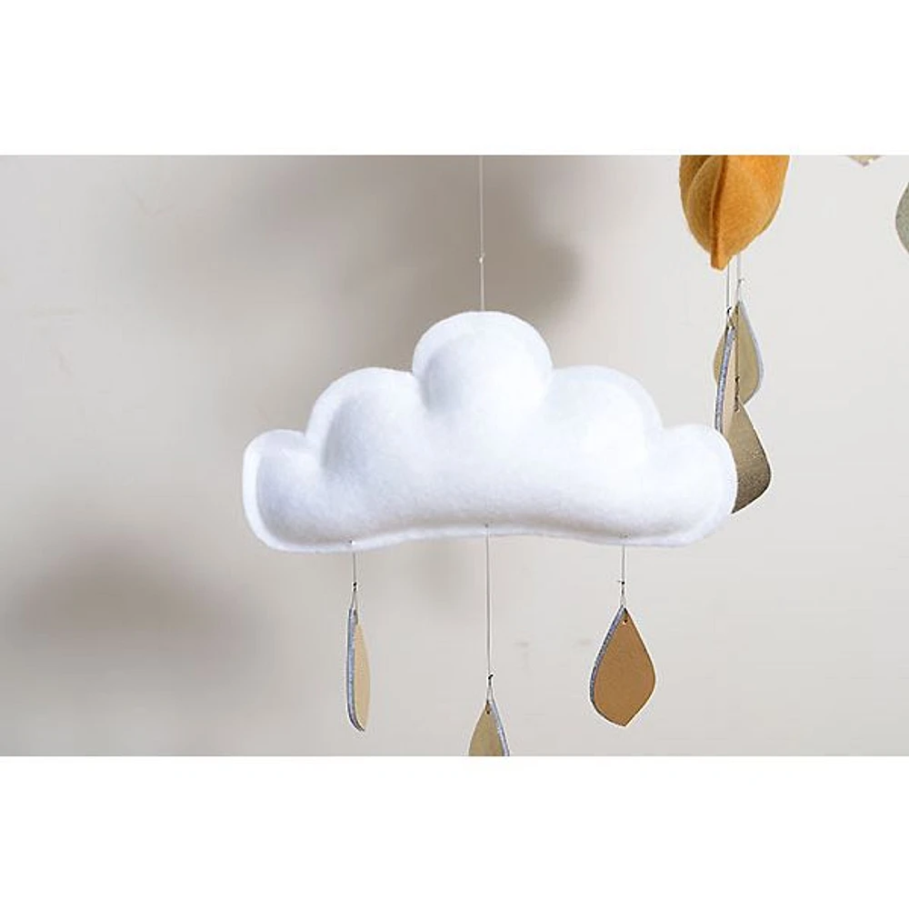 Cloud Mobile - Ocher, White & Light Grey