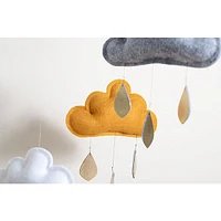 Cloud Mobile - Ocher, White & Light Grey
