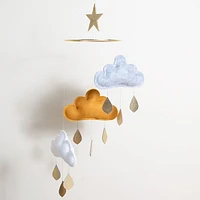 Cloud Mobile - Ocher, White & Light Grey