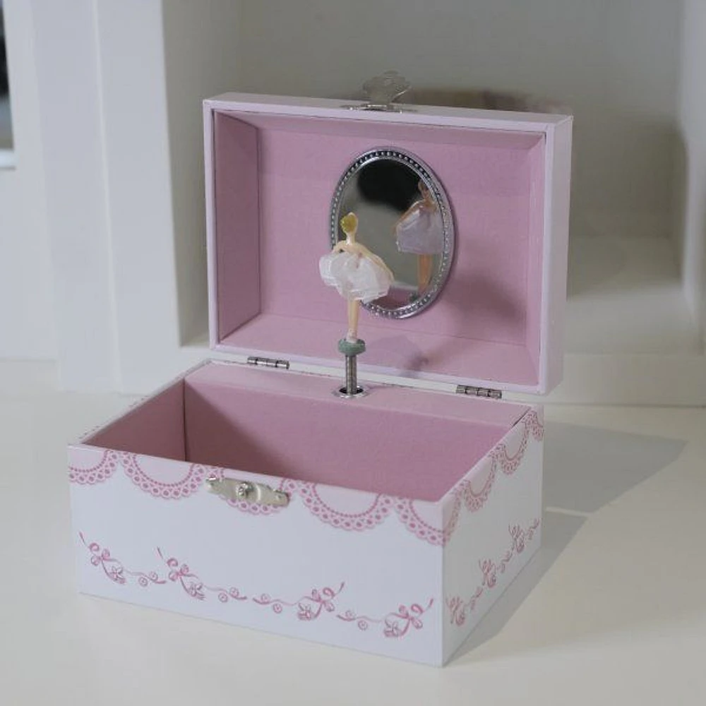 Mele and Co Clarice Musical Ballerina Jewellery Box - White