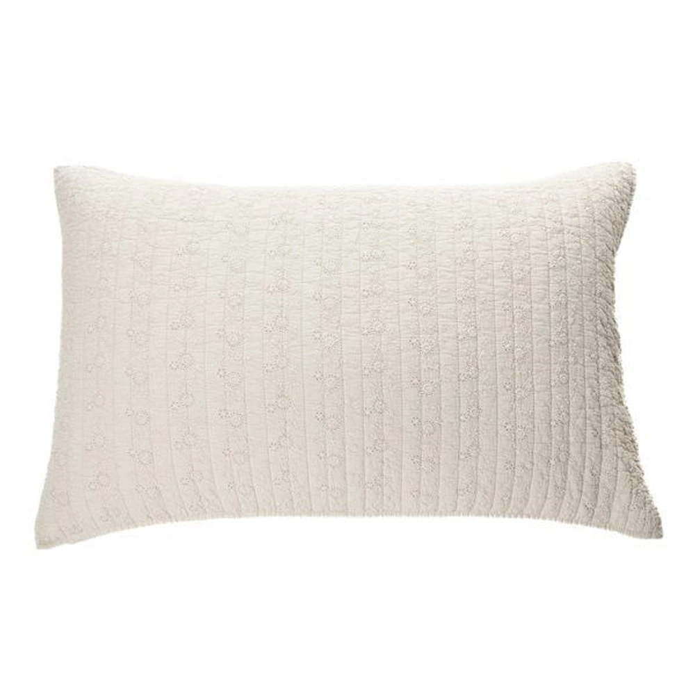 Brunelli Estelle Embroidered Natural Pillow Sham