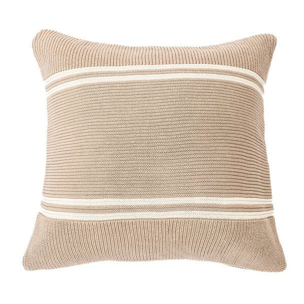 Brunelli Hudson Taupe Knit Decorative Pillow