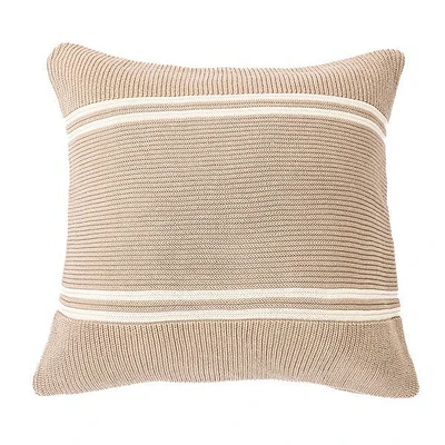 Brunelli Hudson Taupe Knit Decorative Pillow