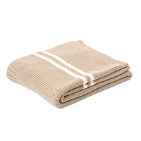 Brunelli Hudson Taupe Knit Throw