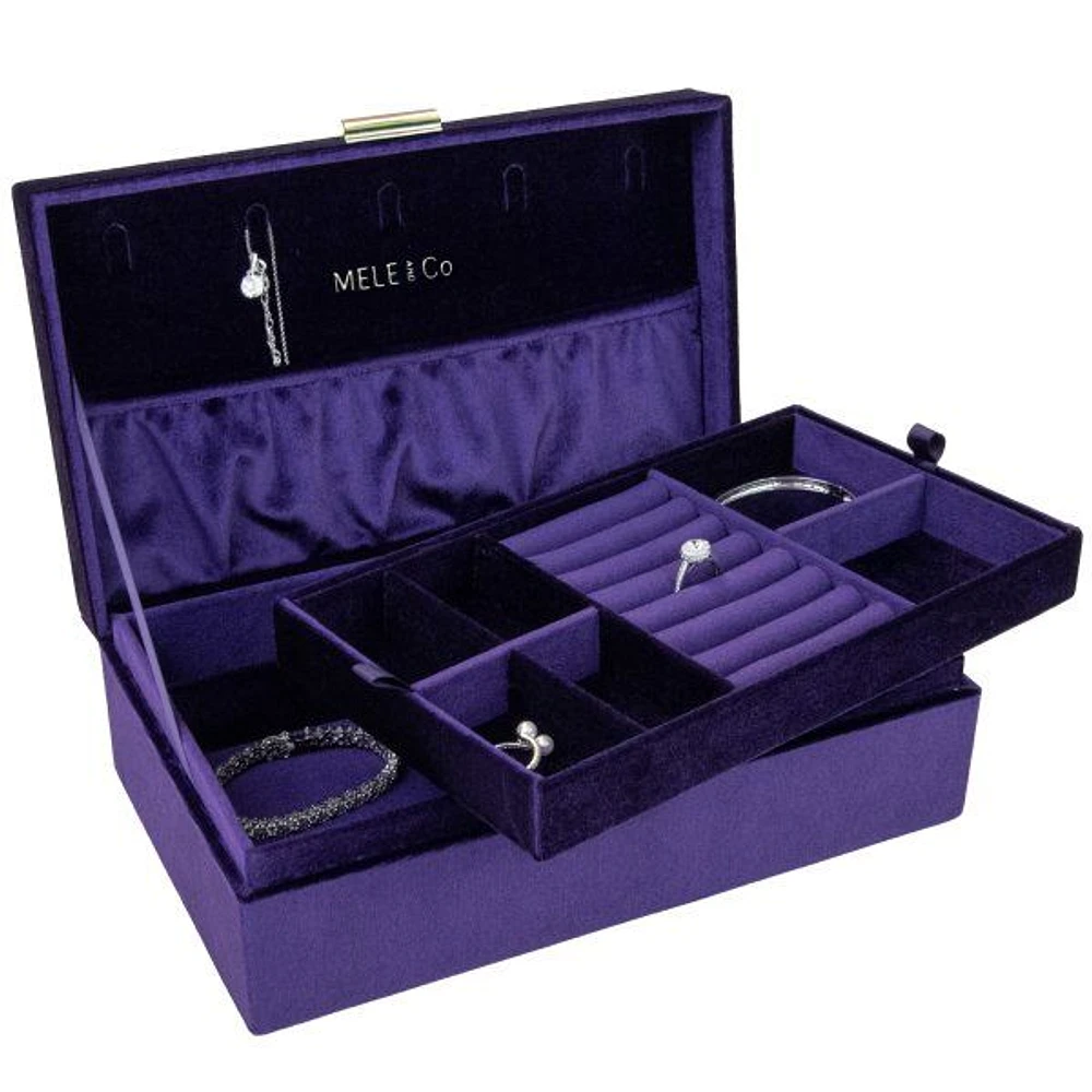 Mele and Co Jewel Jewellery Box in Amethyst