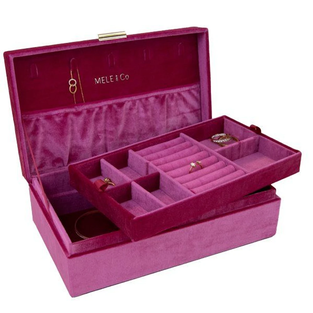 Mele and Co Jewel Jewellery Box in Magenta