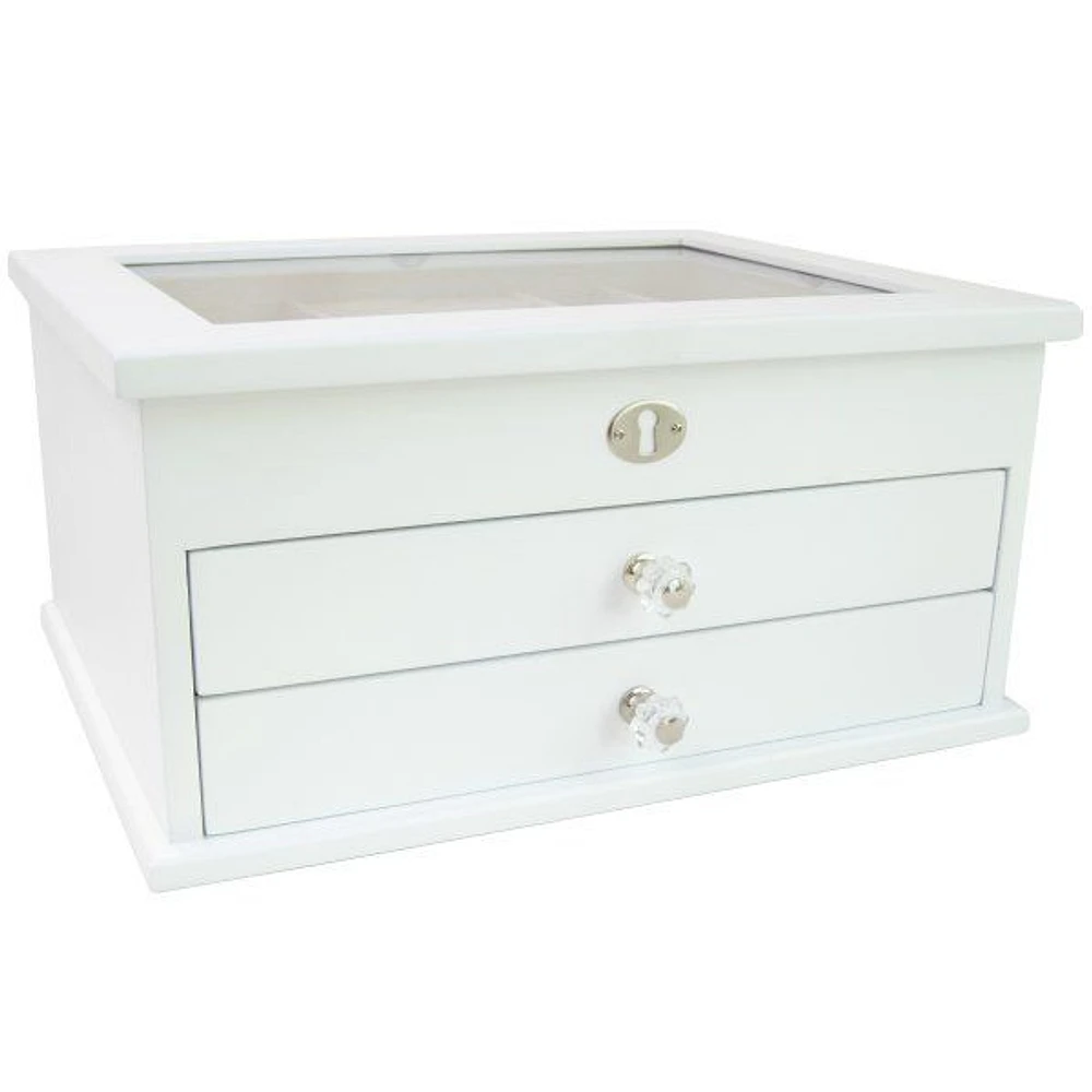 Mele and Co Large Lili Glass Top Jewellery Box