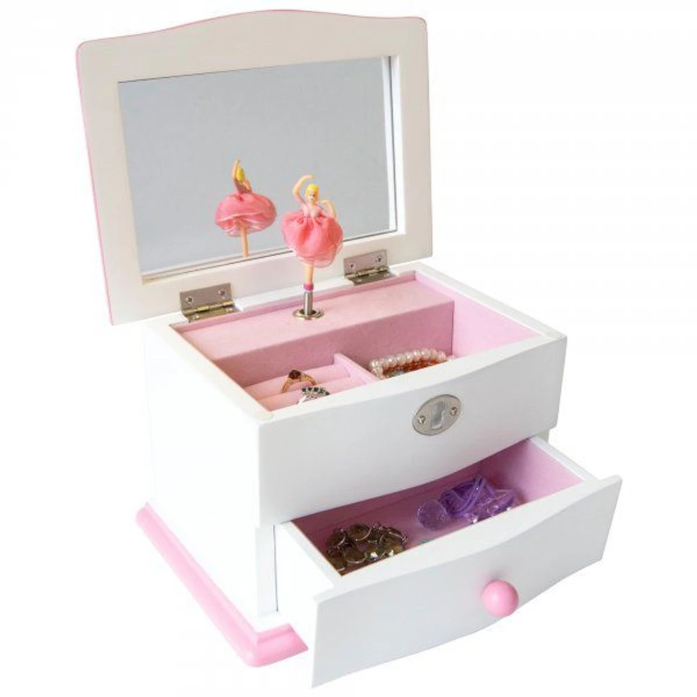 Mele and Co Katie Musical Ballerina Jewellery Box - White