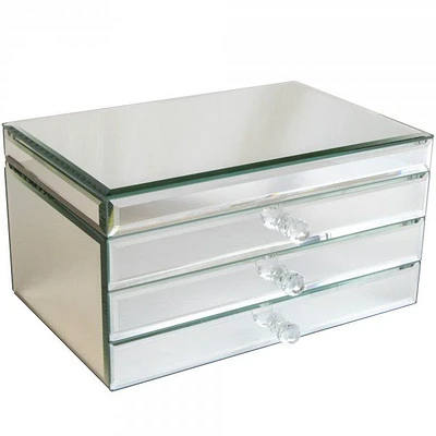 Mele and Co Maxine Glass Jewellery Box - Mirrored