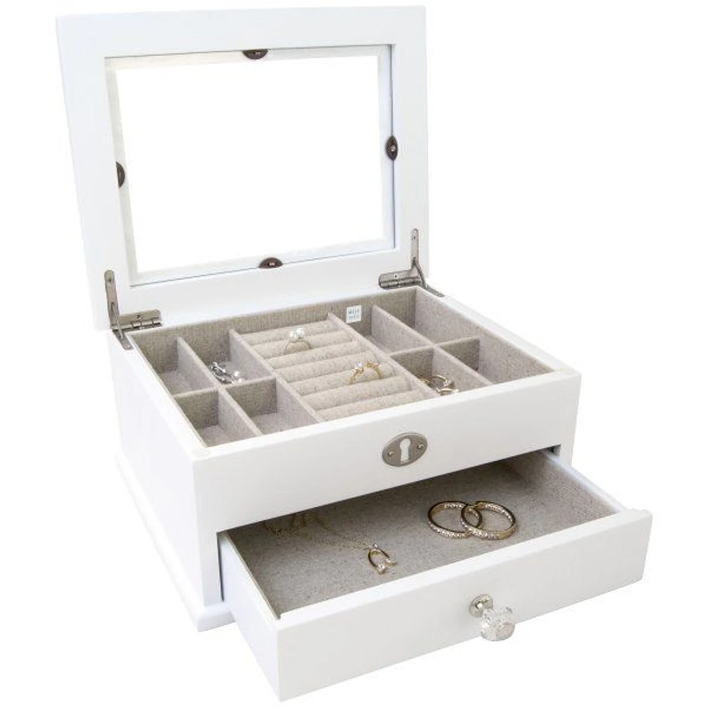 Mele and Co Mini Lili Glass Top Jewellery Box