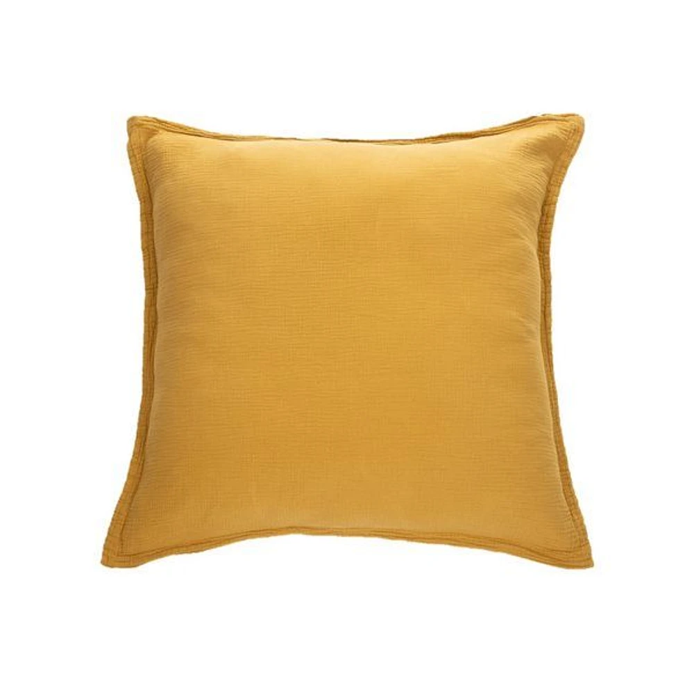 Brunelli Muslin Yellow Decorative Pillow Cover